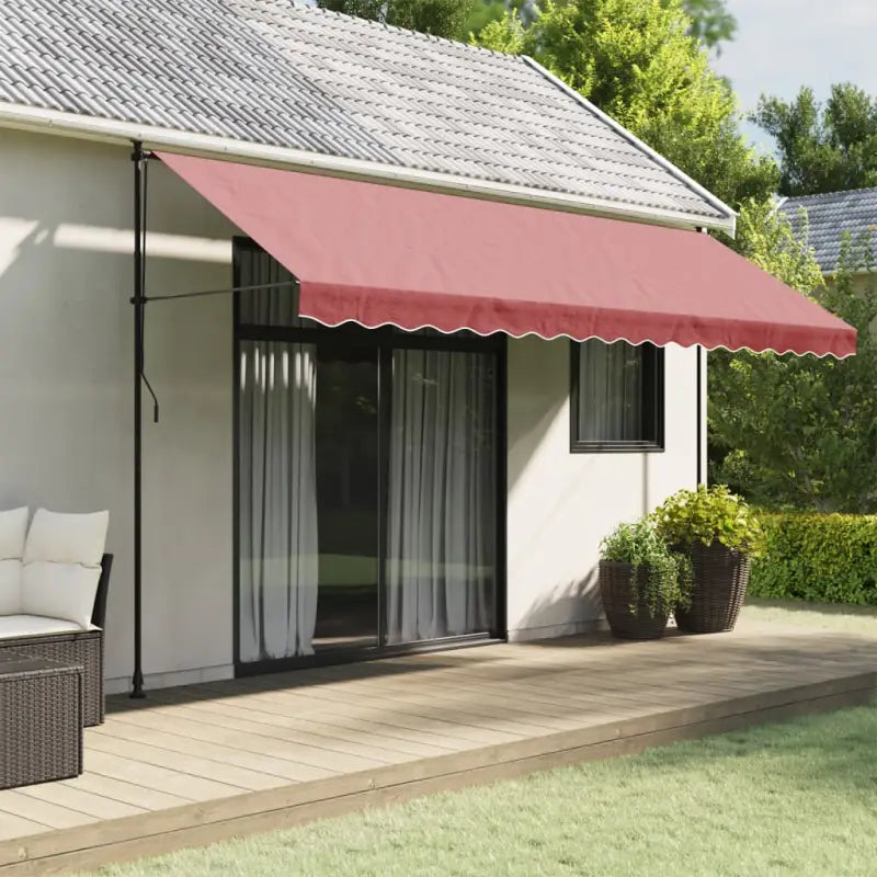 Vervangingsdoek voor Luifelrok voor een Frisse uitstraling - wijnrode streep / 4.5 m / 1 - Zonwering