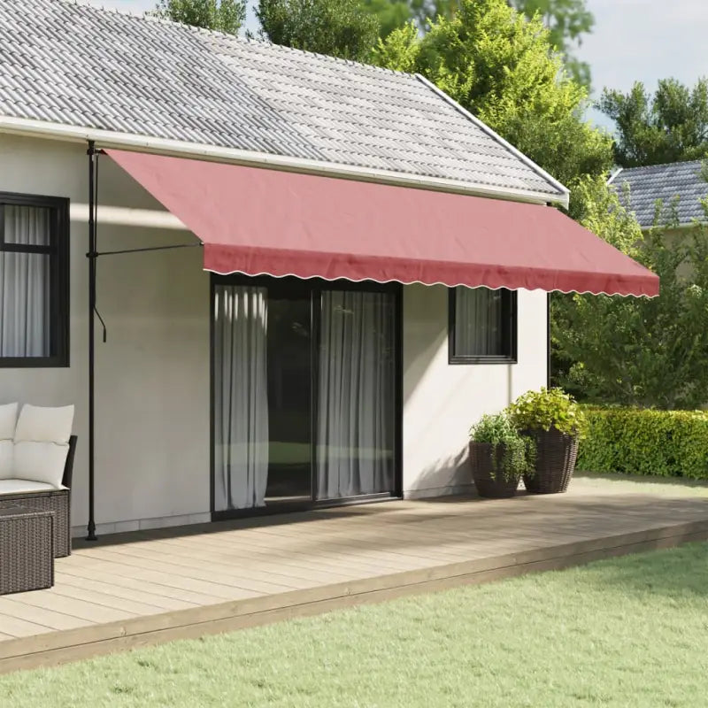 Vervangingsdoek voor Luifelrok voor een Frisse uitstraling - wijnrode streep / 5 m / 1 - Zonwering