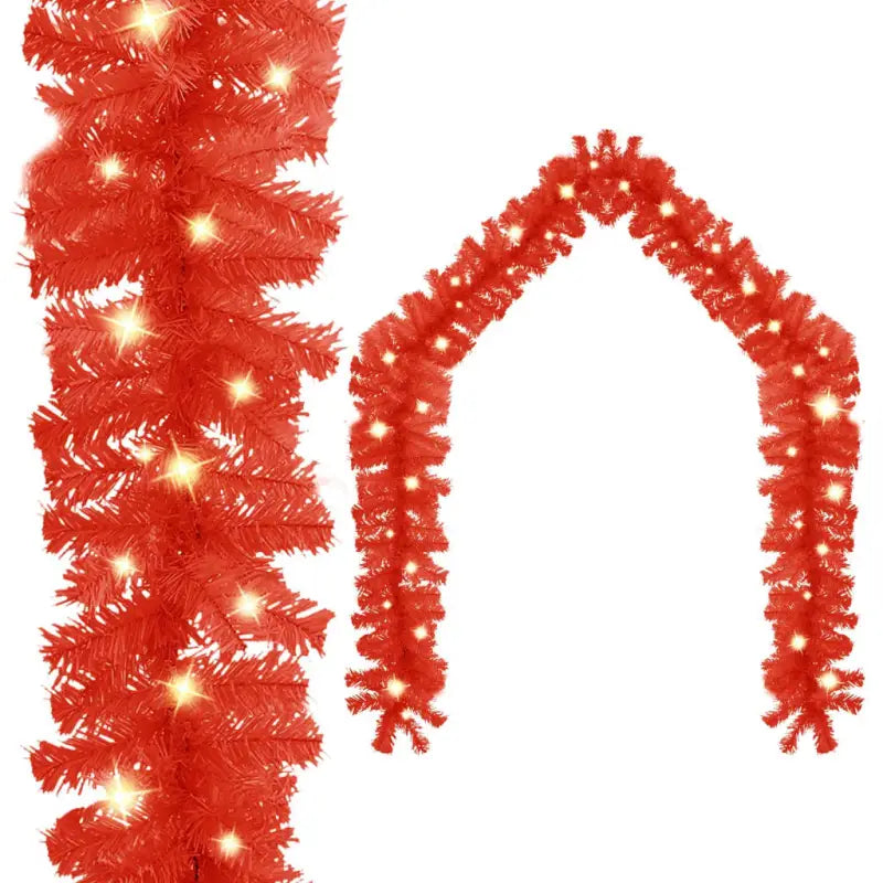 VidaXL kerstslinger met LED-verlichting voor betoverende kerstdecoratie - Rood / 10 m / 1 - Kerstverlichting