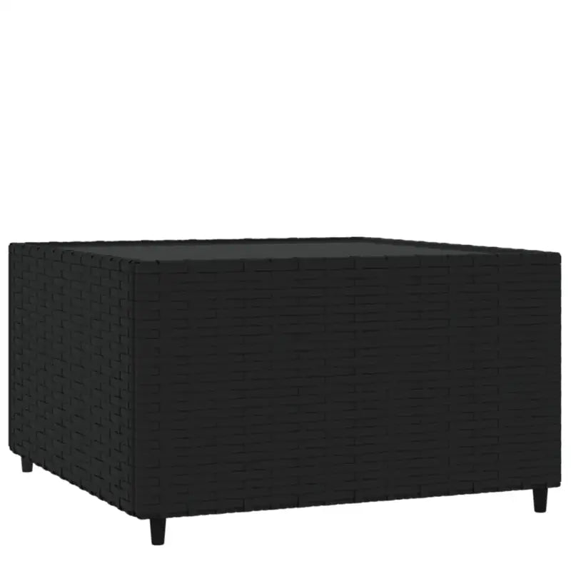 Vierkante tuin salontafel met poly rattan en gehard glas - Tuintafels