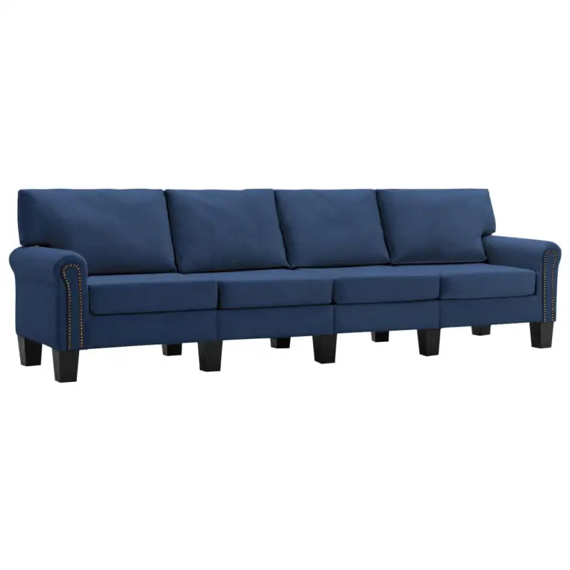 Vierzitsbank met kunststof poten voor een moderne woonkamer - Blauw / Vierzitsbank - Banken