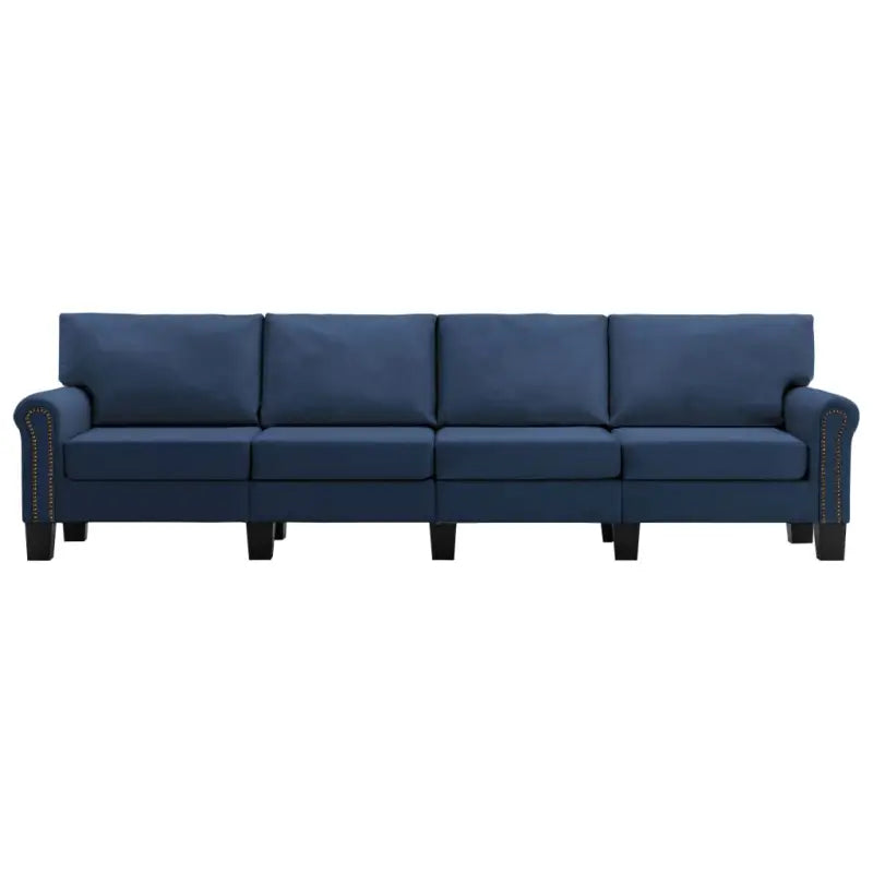 Vierzitsbank met kunststof poten voor een moderne woonkamer - Blauw / Vierzitsbank - Banken