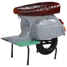Vintage barkruk van gerecycled hout met Aziatische motor uitstraling - Grijs / 1 - Barkrukken