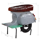 Vintage barkruk van gerecycled hout met Aziatische motor uitstraling - Grijs / 1 - Barkrukken