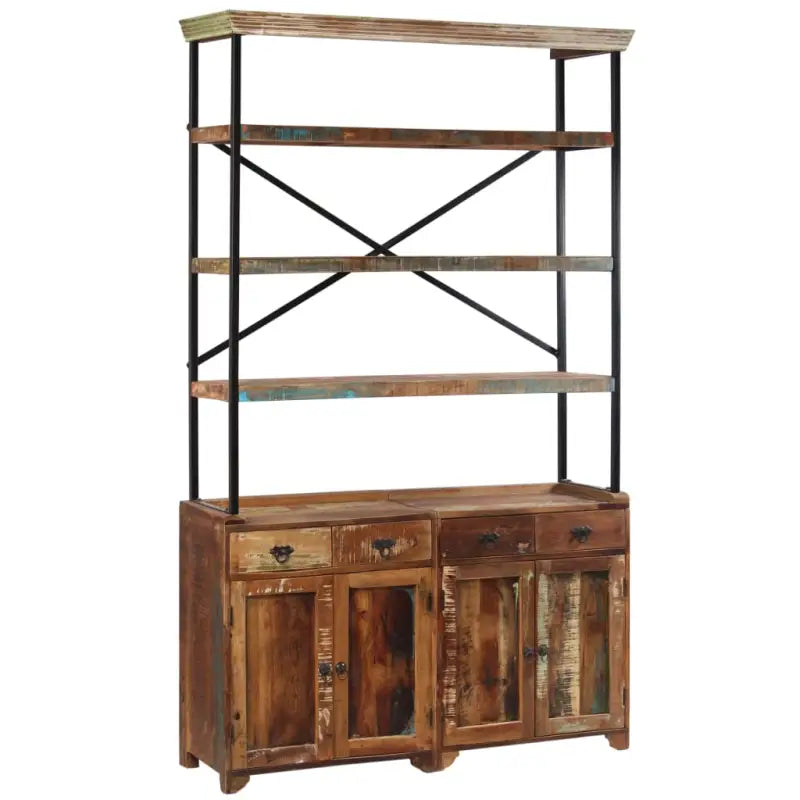 Vintage dressoir van gerecycled hout met verschillende houtsoorten - Donkerbruin / 1 - Dressoirs & buffetkasten