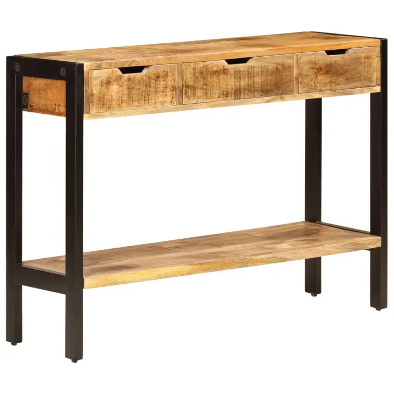 Vintage dressoir van massief gerecycled hout met stalen frame - 1 / massief mangohout - Dressoirs & buffetkasten
