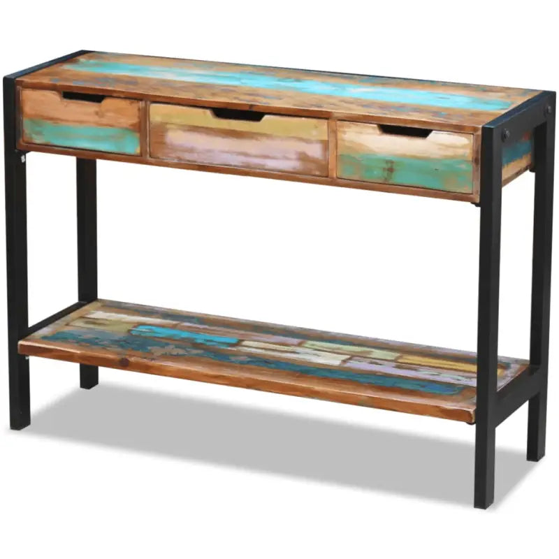 Vintage dressoir van massief gerecycled hout met stalen frame - 1 / massief gerecycled hout - Dressoirs & buffetkasten