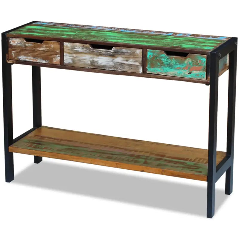 Vintage dressoir van massief gerecycled hout met stalen frame - Dressoirs & buffetkasten