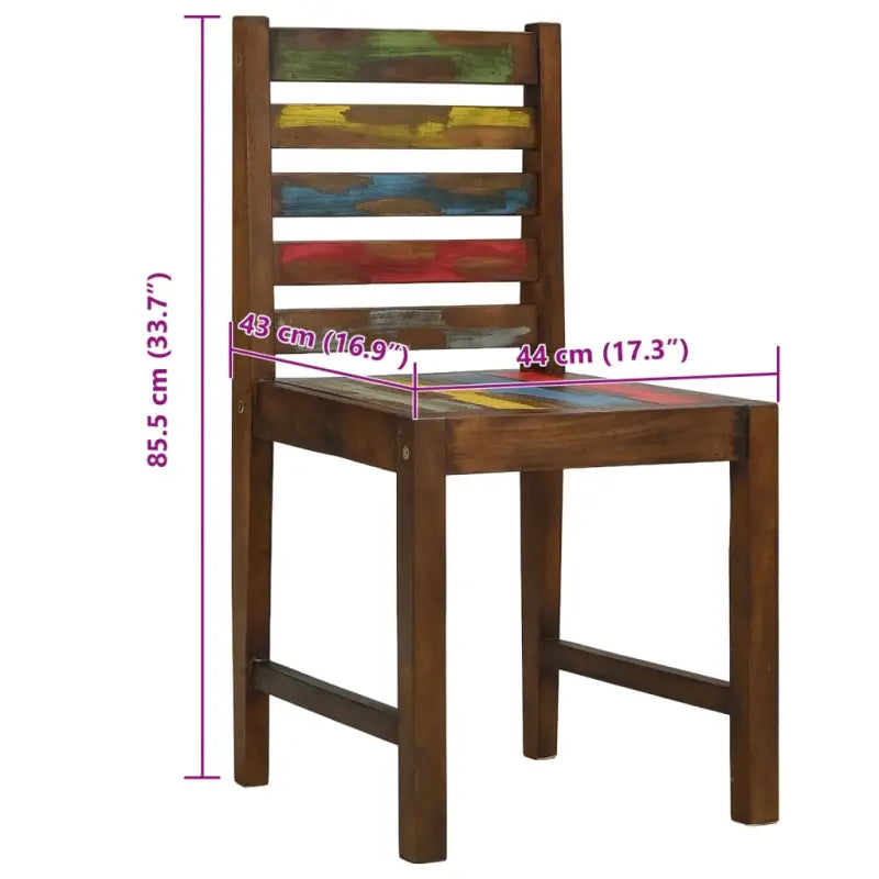 Vintage eetkamerstoelen van massief gerecycled hout voor antieke charme - Eetkamerstoelen