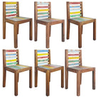 Vintage eetkamerstoelen van massief gerecycled hout voor antieke charme - 6 - Eetkamerstoelen