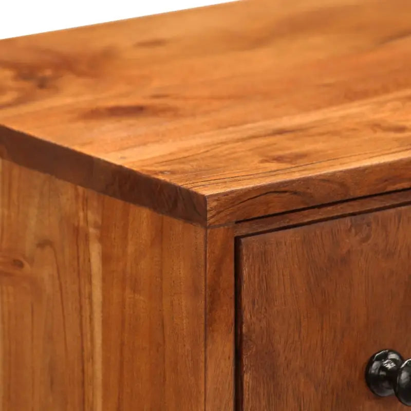 Vintage houten ladekast van massief acaciahout met metalen details - 60 x 30 x 75 cm / 1 - Commodes & ladekasten