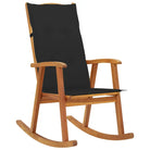 Vintage houten schommelstoel van massief acaciahout met elastische band - Zwart / 120 x 50 x 3 cm / 1 - Tuinstoelen