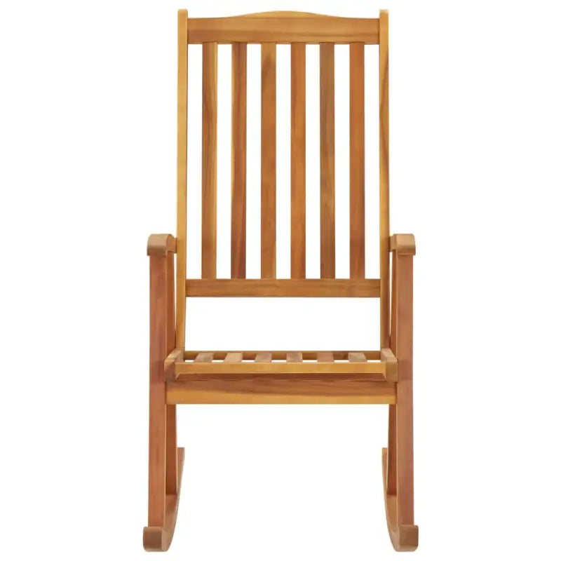 Vintage houten schommelstoel van massief acaciahout met elastische band - Tuinstoelen