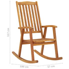 Vintage houten schommelstoel van massief acaciahout met elastische band - Tuinstoelen