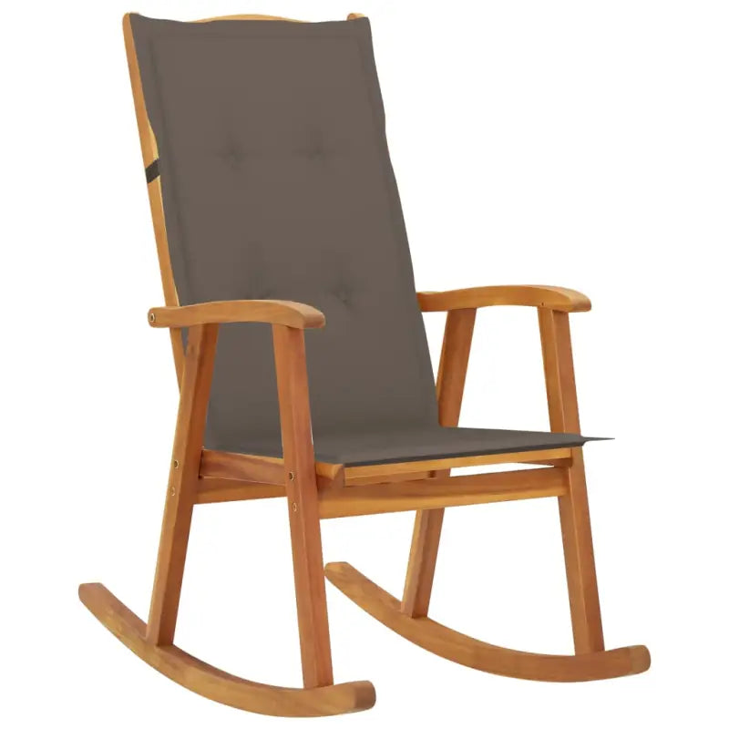 Vintage houten schommelstoel van massief acaciahout met elastische band - Taupe / 120 x 50 x 3 cm / 1 - Tuinstoelen
