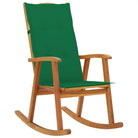 Vintage houten schommelstoel van massief acaciahout met elastische band - Groen / 120 x 50 x 3 cm / 1 - Tuinstoelen