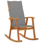 Vintage houten schommelstoel van massief acaciahout met elastische band - Grijs / 120 x 50 x 3 cm / 1 - Tuinstoelen