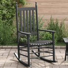 Vintage houten schommelstoel voor een elegante en tijdloze sfeer - Zwart / 1 - Tuinstoelen