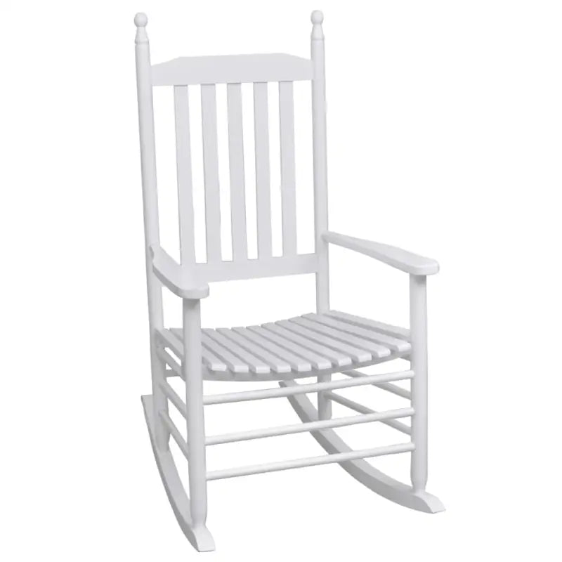 Vintage houten schommelstoel voor een elegante en tijdloze sfeer - Wit / 1 - Tuinstoelen