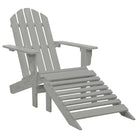 Vintage Houten Tuinstoelen met Voetenbank for Buitenruimte - Grijs / 1 - Tuinstoelen