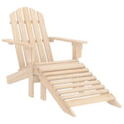 Vintage Houten Tuinstoelen met Voetenbank for Buitenruimte - Lichthout / 1 - Tuinstoelen