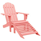 Vintage Houten Tuinstoelen met Voetenbank for Buitenruimte - Roze / 1 - Tuinstoelen