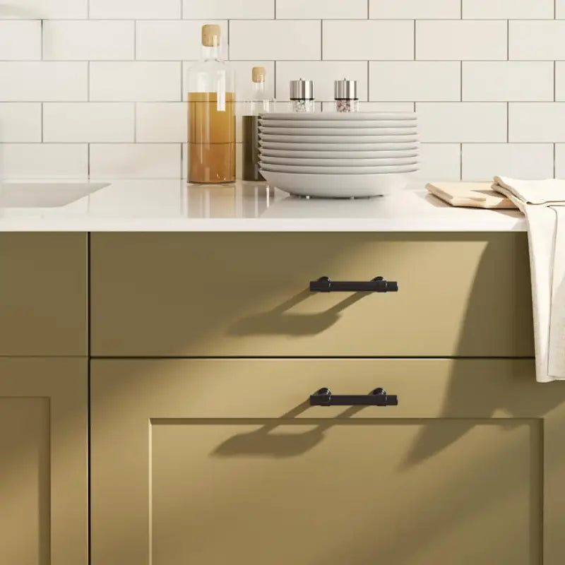 Vintage kastknoppen met geborstelde afwerking in duurzaam roestvrij staal - Zwart / 96 mm / 10 - Kastknoppen