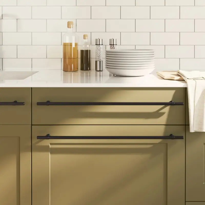 Vintage kastknoppen met geborstelde afwerking in duurzaam roestvrij staal - Zwart / 480 mm / 10 - Kastknoppen