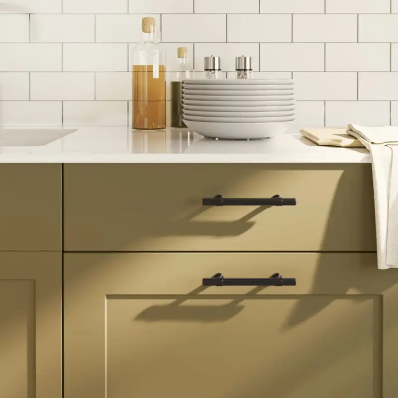 Vintage kastknoppen met geborstelde afwerking in duurzaam roestvrij staal - Zwart / 96 mm / 20 - Kastknoppen