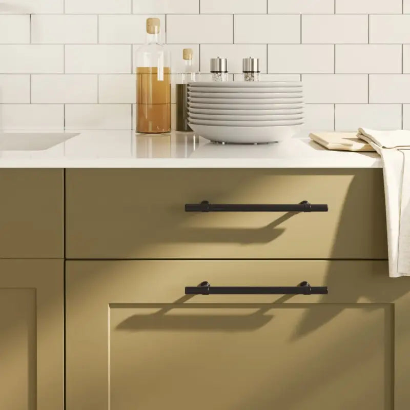 Vintage kastknoppen met geborstelde afwerking in duurzaam roestvrij staal - Zwart / 160 mm / 20 - Kastknoppen