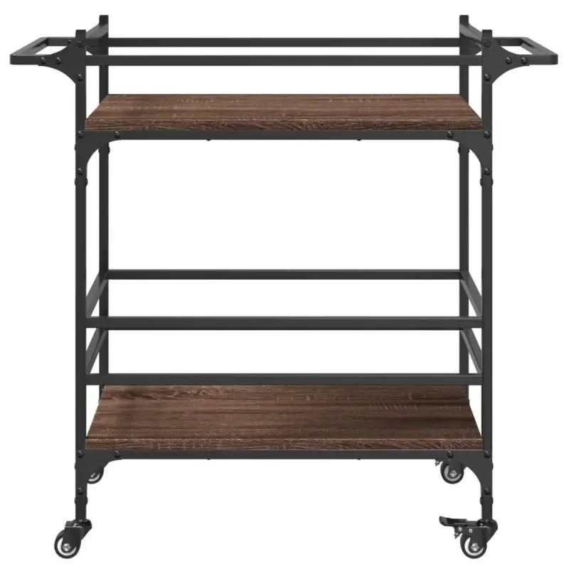 Vintage keukentrolley van bewerkt hout met veel opbergruimte - Keukentrolleys