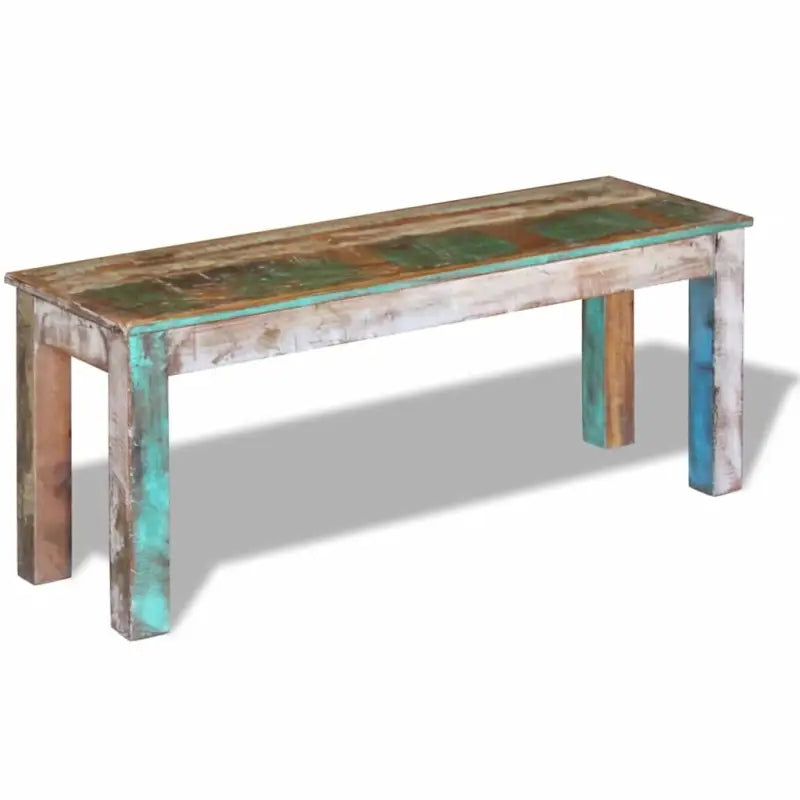 Vintage opberg- en halbankje van massief gerecycled hout - 110 x 35 x 45 cm - Opberg- & halbankjes