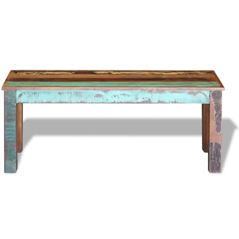 Vintage opberg- en halbankje van massief gerecycled hout - 110 x 35 x 45 cm - Opberg- & halbankjes