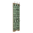 Vintage stijl kapstok met metalen haken en levering bevat - Happy Love / 1 - Kapstokken