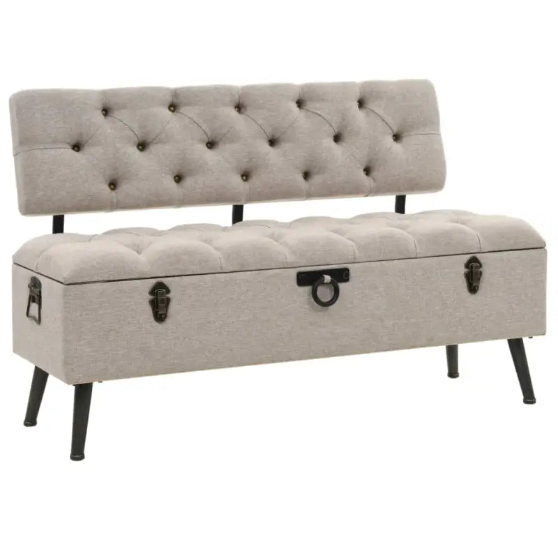 Vintage stijl opberg- en halbankje voor in huis - Crème / 110 x 52 x 75 cm - Opberg- & halbankjes