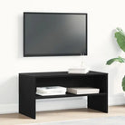 Vintage tv-meubel van bewerkt hout met open vak voor je interieur - Zwart eiken / 1 - Tv-meubels