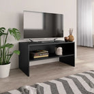 Vintage tv-meubel van bewerkt hout met open vak voor je interieur - Zwart / 1 - Tv-meubels