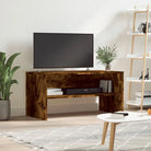 Vintage tv-meubel van bewerkt hout met open vak voor je interieur - Gerookt eiken / 1 - Tv-meubels