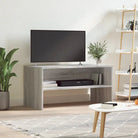 Vintage tv-meubel van bewerkt hout met open vak voor je interieur - Grijs sonoma / 1 - Tv-meubels