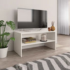 Vintage tv-meubel van bewerkt hout met open vak voor je interieur - Wit / 1 - Tv-meubels