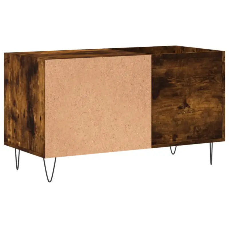 Vinyl Platenkast met stevige blad en ijzeren poten van bewerkt hout - Cd- & dvd-kasten