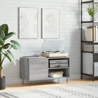 Vinyl Platenkast met stevige blad en ijzeren poten van bewerkt hout - Grijs sonoma / 1 - Cd- & dvd-kasten