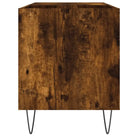 Vinyl Platenkast met stevige blad en ijzeren poten van bewerkt hout - Cd- & dvd-kasten