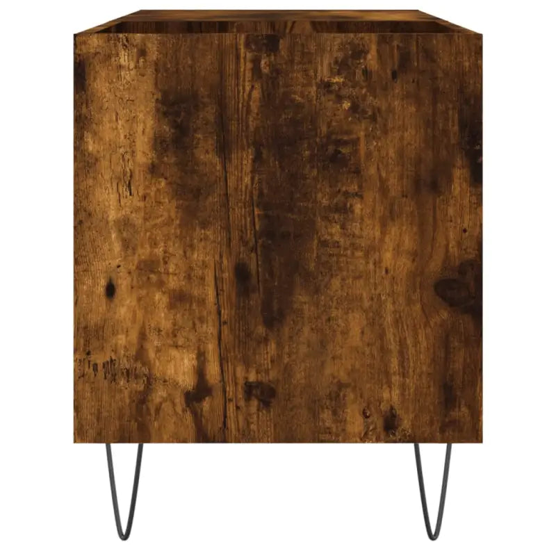 Vinyl Platenkast met stevige blad en ijzeren poten van bewerkt hout - Cd- & dvd-kasten