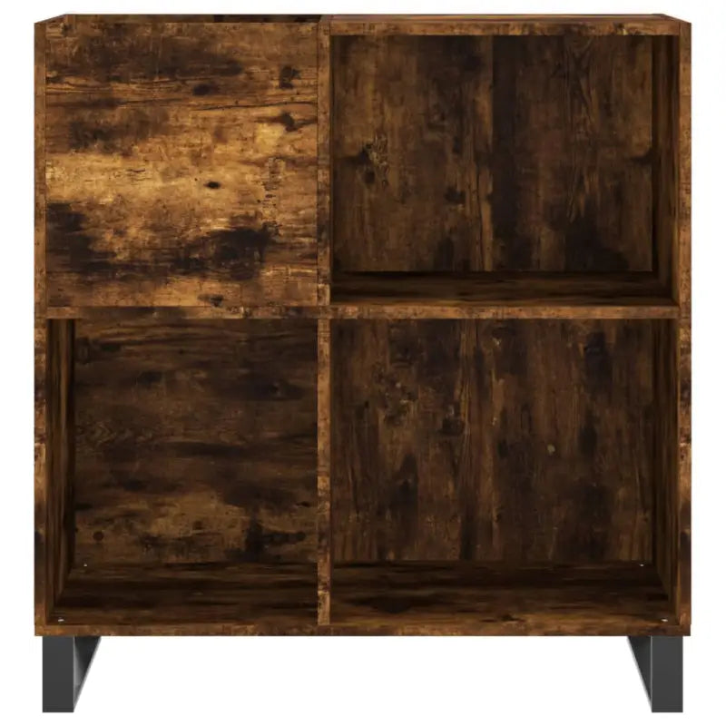 Vinylplaatkast met stevige blad en ijzeren poten van bewerkt hout - Cd- & dvd-kasten