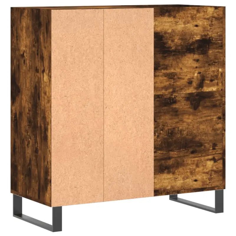 Vinylplaatkast met stevige blad en ijzeren poten van bewerkt hout - Cd- & dvd-kasten