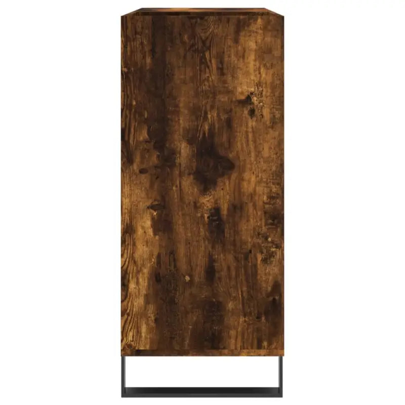 Vinylplaatkast met stevige blad en ijzeren poten van bewerkt hout - Cd- & dvd-kasten