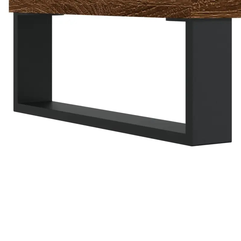 Vinylplaten kast met stevige blad en ijzeren poten van bewerkt hout - Cd- & dvd-kasten