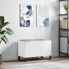 Vinylplaten kast met stevige blad en ijzeren poten van bewerkt hout - Hoogglans wit / 1 - Cd- & dvd-kasten