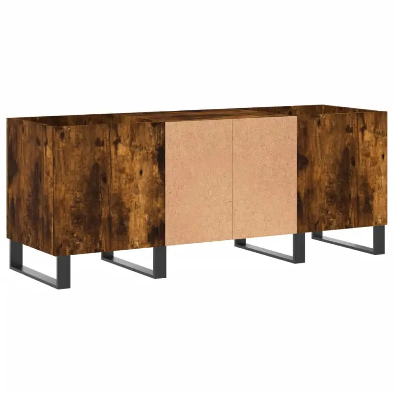 Vinylplatenkast met stevige blad en ijzeren poten van bewerkt hout - Cd- & dvd-kasten